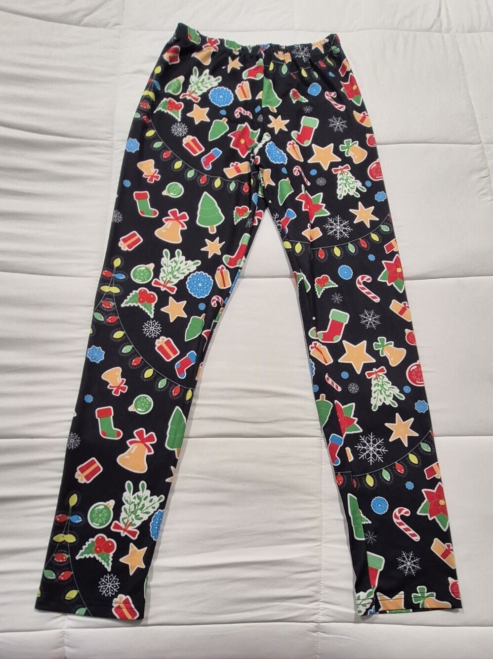 Festive Black Holiday Leggings